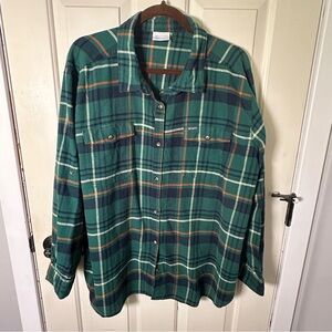 Columbia Green Plaid Button-Up Shirt